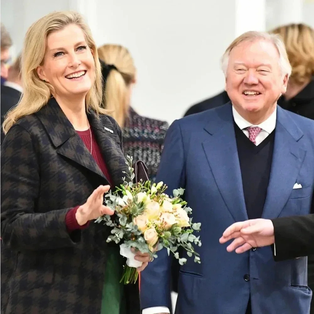 HARRIS WHARF LONDON EUC Gingham Belted Wool Maxi Coat Chocolate Brown Blue 10 44 - Picture 4 of 16